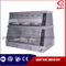 Calentador de alimentos trapezoides de acero inoxidable comercial (GRT-6P-B) Showcase de pantalla con bandejas